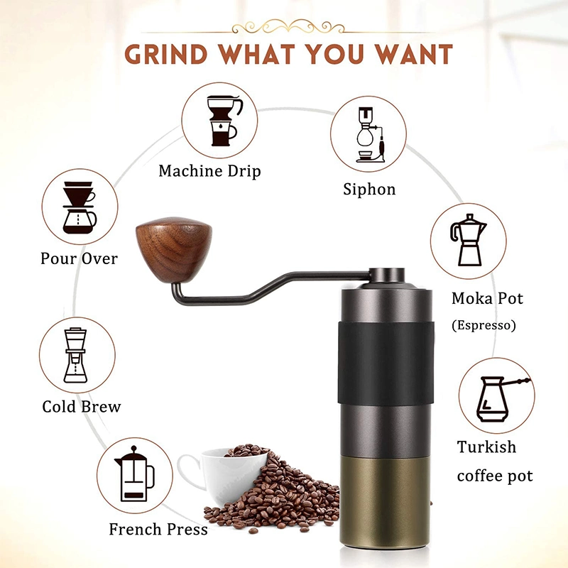 DIY Mini Coffee Bean Grinder Hand Held Burrs Comandante Portable Manual Coffee Grinder